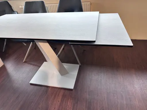 Esstisch Contur Iseo Platte Keramik auf Glas Savoia Grigio 140(180) x 80 cm